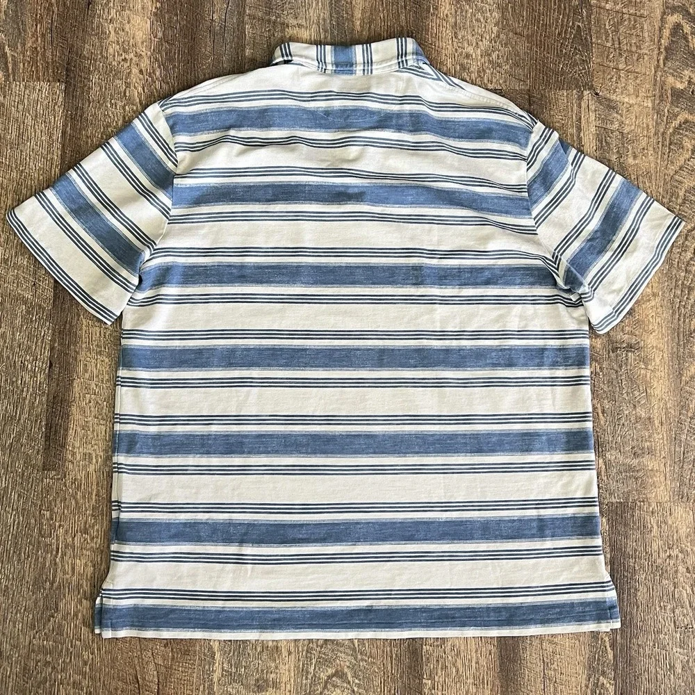 Polo Ralph Lauren Classic Striped Mesh Polo Shirt Large‎ Embroidered Pocket Pony